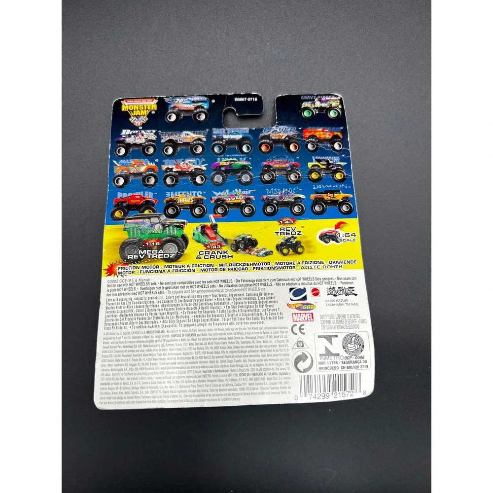 Hot Wheels Monster Jam Yu-Gi-Oh! #32 Blue Yellow 1:64 Die-Cast Truck 2002